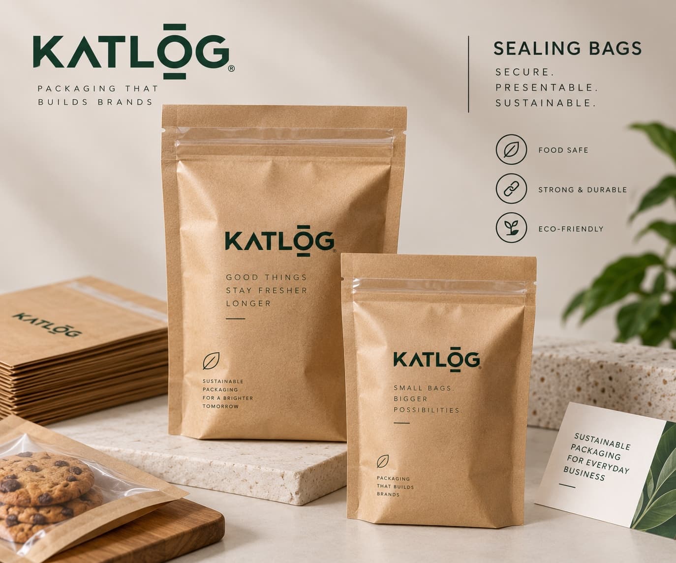 Katlog packaging in use