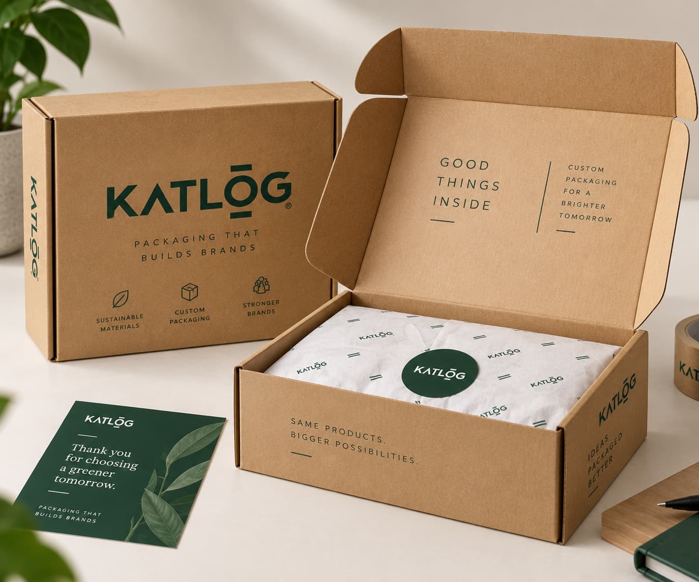 Katlog packaging in use